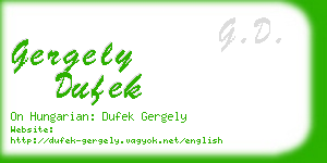 gergely dufek business card